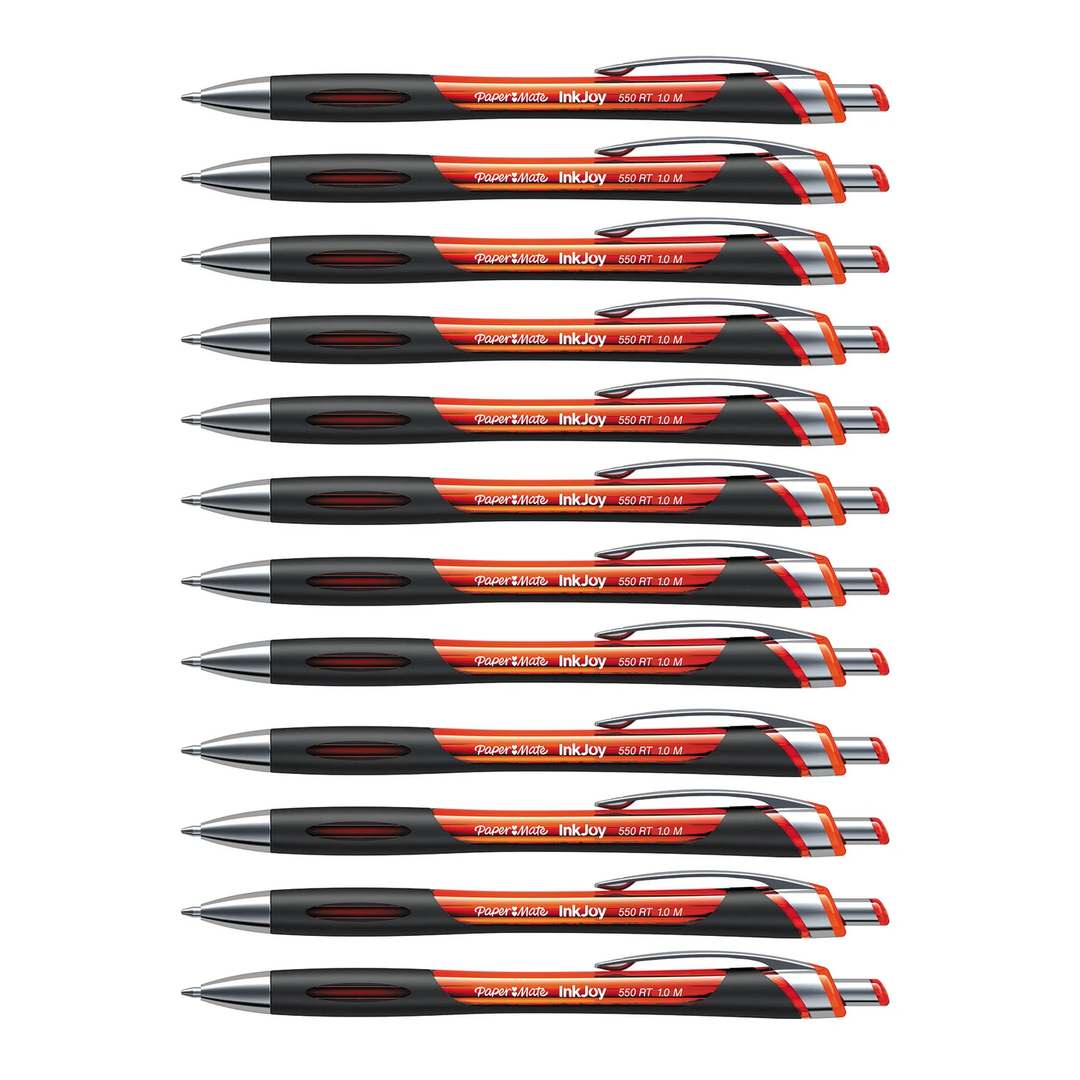 Paper Mate InkJoy Orange 550RT Retractable Ballpoint Pens Medium Orange Ink- 12 PENS