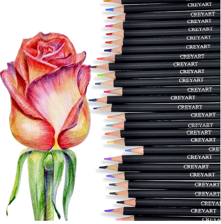 Creyart Colored Pencils Set of 120 – Pre-Sharpened Nontoxic Art Supplies for Kids and Adults - Soft and Thick Oil Based Leads – 120 Colors in Tin Box